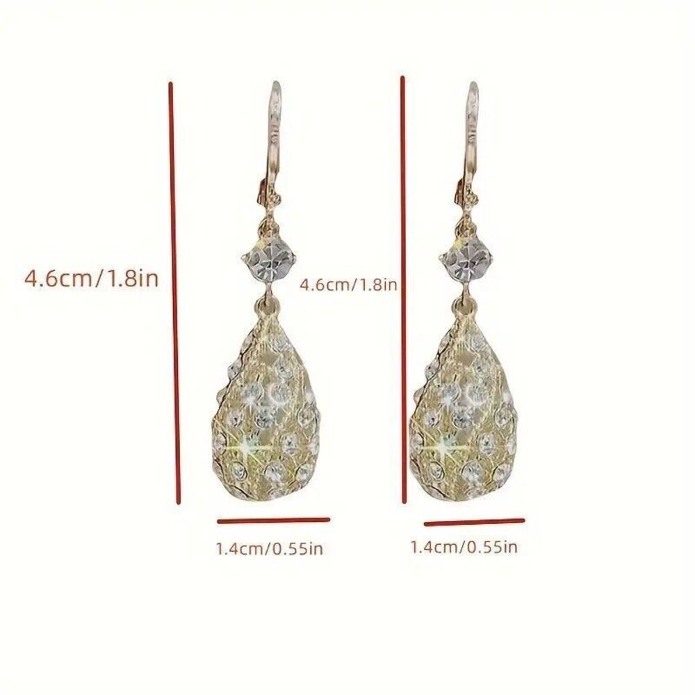 Elegant Rhinestone Dangle Earrings - Picture 5 of 6